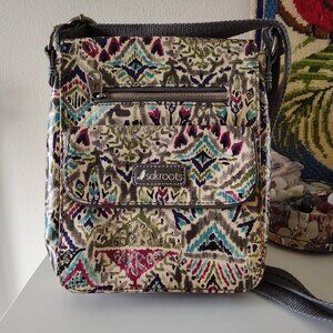 SAKROOTS Flap Messenger Crossbody Messenger Artist Bag Southwest Aztec Tribal